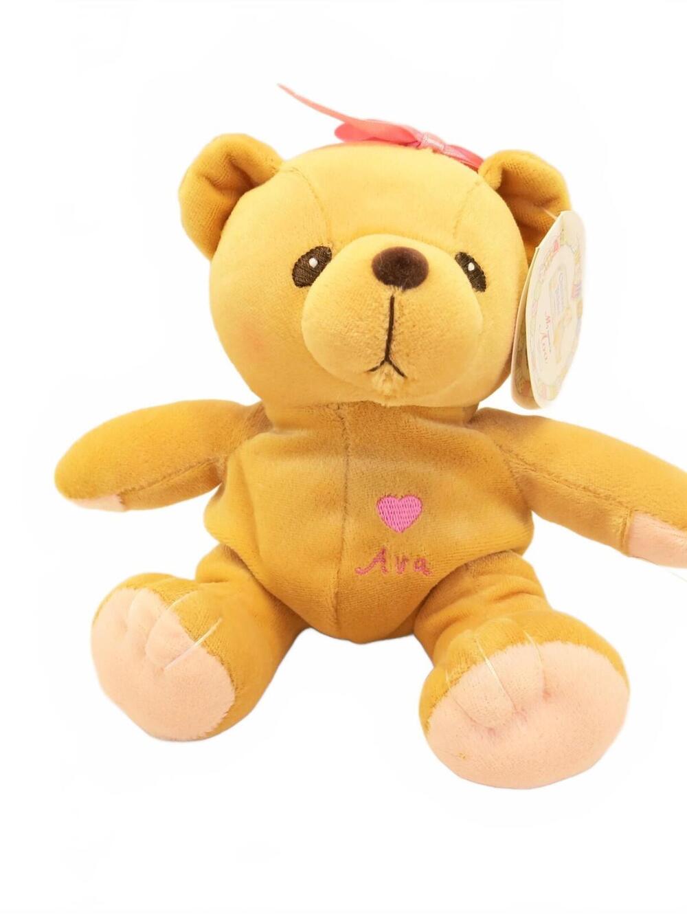 Enesco Cherished Teddies Bear Ava Heart of Gold Plush Priscilla Hillman 8"